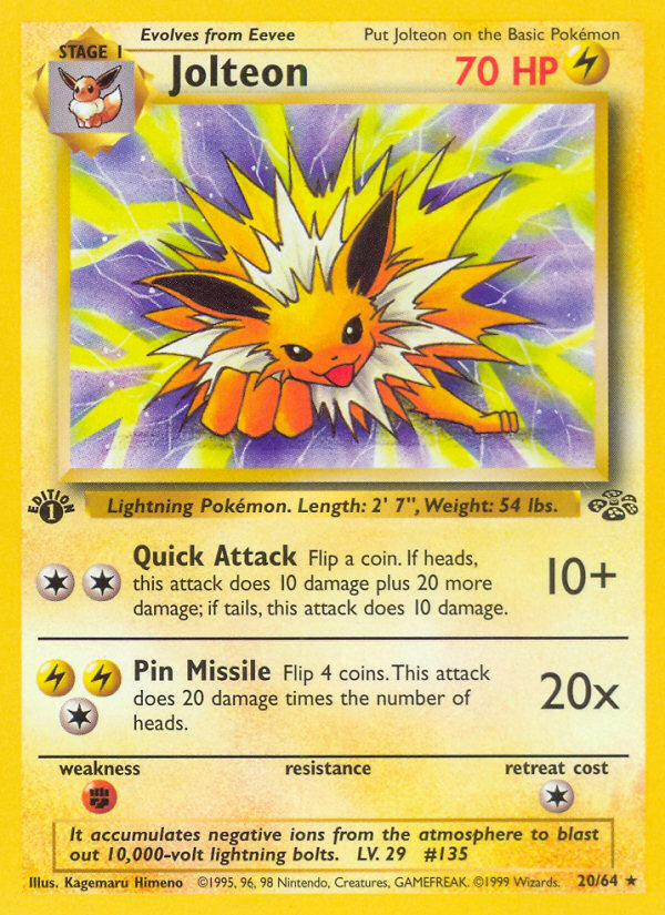 Jolteon (20/64) [Jungle 1st Edition] | Chromatic Games