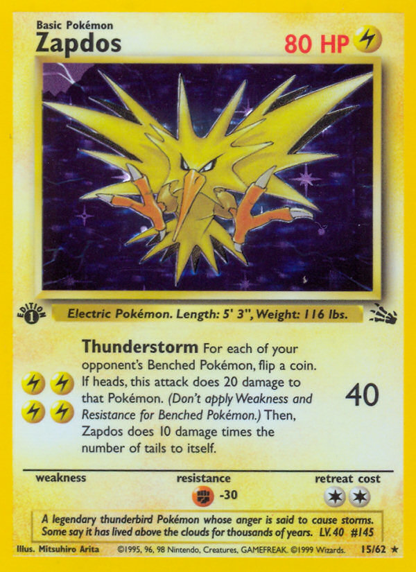 Zapdos (15/62) [Fossil 1st Edition] | Chromatic Games