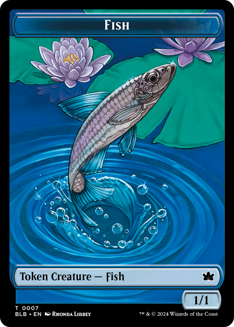 Fish (BLB) // Treasure (MH3) Double-Sided Token [The List] | Chromatic Games