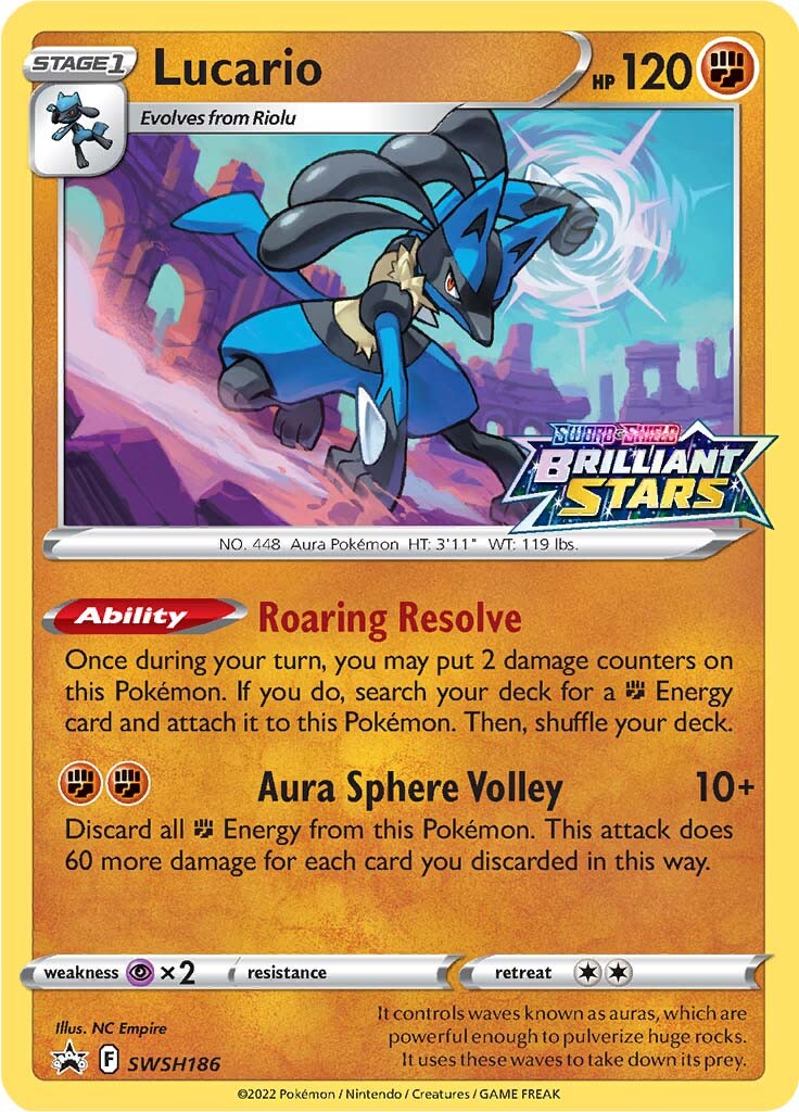 Lucario (SWSH186) (Prerelease Promo) [Sword & Shield: Black Star Promos] | Chromatic Games