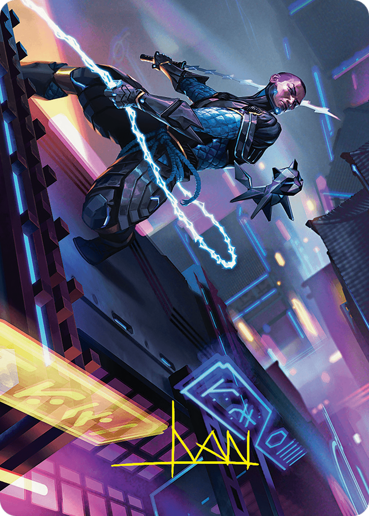 Kaito, Cunning Infiltrator Art Card (51/54) (Gold-Stamped Signature) [Foundations Art Series] | Chromatic Games