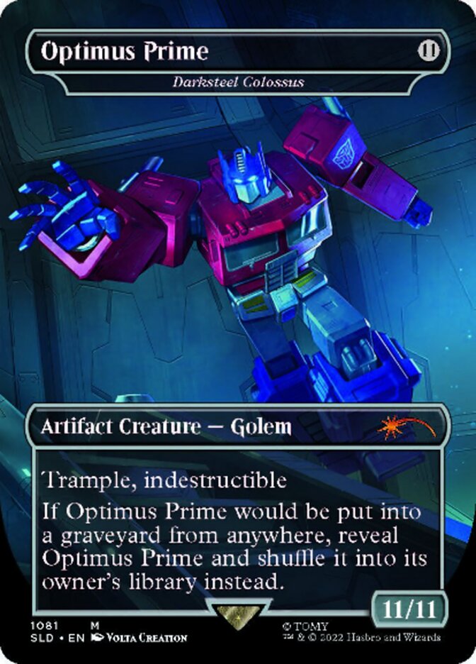 Darksteel Colossus - Optimus Prime (Borderless) [Secret Lair Drop Series] | Chromatic Games