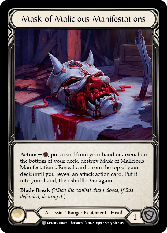 Mask of Malicious Manifestations [ARA003] (Outsiders Arakni Blitz Deck) | Chromatic Games