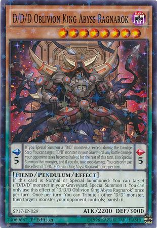 D/D/D Oblivion King Abyss Ragnarok [SP17-EN029] Starfoil Rare | Chromatic Games