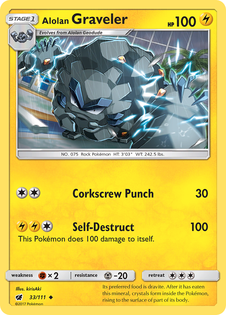 Alolan Graveler (33/111) [Sun & Moon: Crimson Invasion] | Chromatic Games