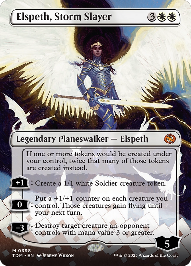 Elspeth, Storm Slayer (Borderless) [Tarkir: Dragonstorm] | Chromatic Games