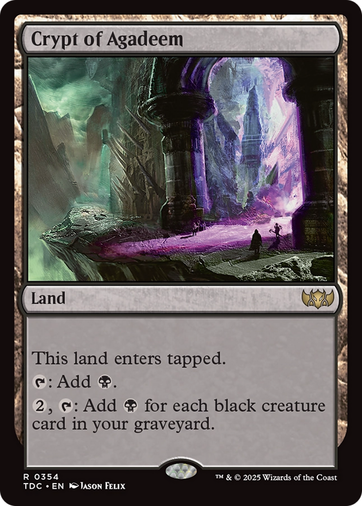 Crypt of Agadeem [Tarkir: Dragonstorm Commander] | Chromatic Games