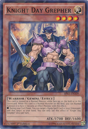 Knight Day Grepher [BP03-EN109] Shatterfoil Rare | Chromatic Games