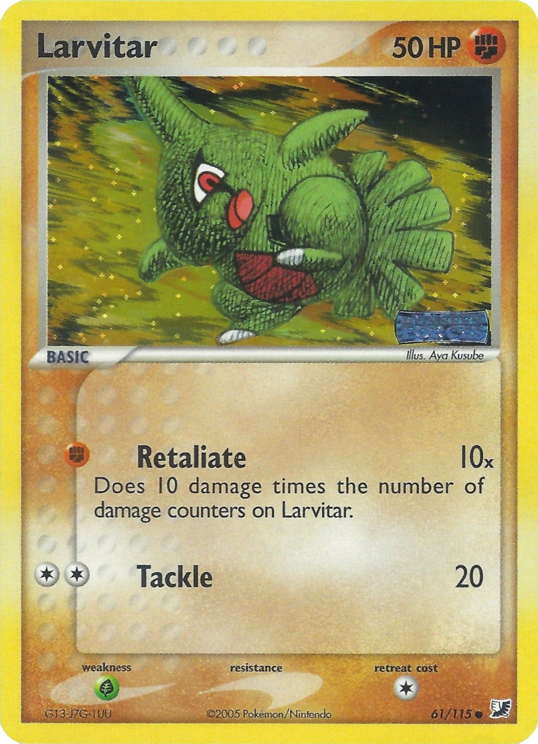 Larvitar (61/115) (Stamped) [EX: Unseen Forces] | Chromatic Games