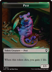 Saproling // Pest (0023) Double-Sided Token [Secrets of Strixhaven Commander Tokens] | Chromatic Games
