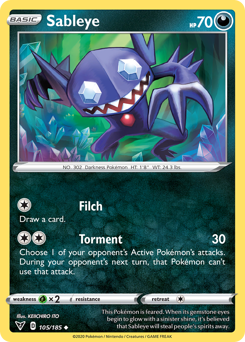 Sableye (105/185) [Sword & Shield: Vivid Voltage] | Chromatic Games