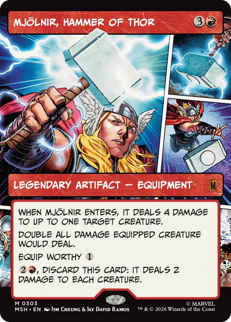 Mjolnir, Hammer of Thor (Borderless) (0303) [Marvel Super Heroes] | Chromatic Games