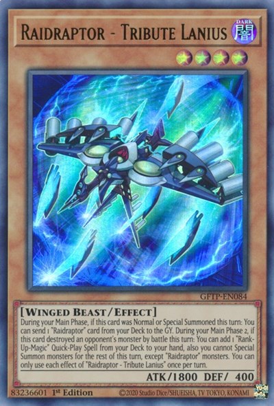 Raidraptor - Tribute Lanius [GFTP-EN084] Ultra Rare | Chromatic Games