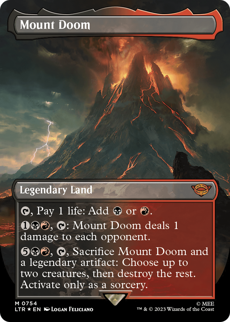 Mount Doom (Borderless) (Surge Foil) [The Lord of the Rings: Tales of Middle-Earth] | Chromatic Games