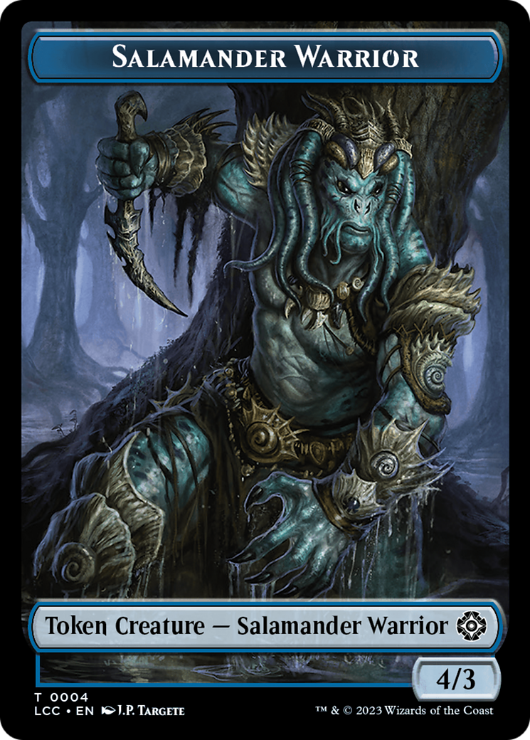 Salamander Warrior // Shapeshifter Double-Sided Token [The Lost Caverns of Ixalan Commander Tokens] | Chromatic Games