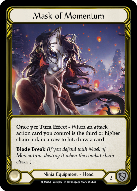 Mask of Momentum [FAB005-P] (Promo)  1st Edition Cold Foil - Golden | Chromatic Games