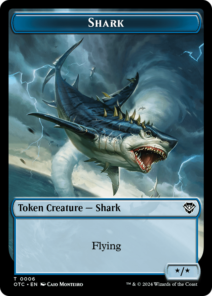 Ape // Shark Double-Sided Token [Outlaws of Thunder Junction Commander Tokens] | Chromatic Games