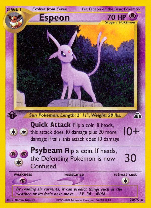 Espeon (20/75) [Neo Discovery 1st Edition] | Chromatic Games