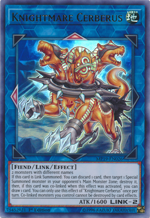 Knightmare Cerberus [MP19-EN026] Ultra Rare | Chromatic Games