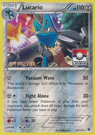 Lucario (63/124) (League Promo 4th Place) [XY: Fates Collide] | Chromatic Games