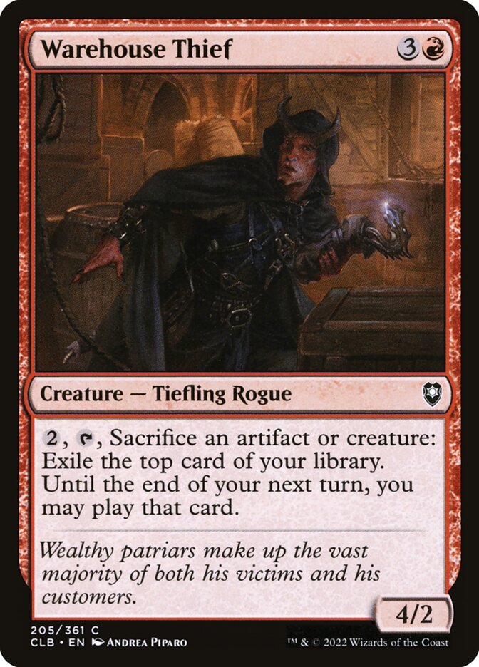 Warehouse Thief 205 (Commander Legends: Battle for Baldur's Gate)  - Foil | Chromatic Games