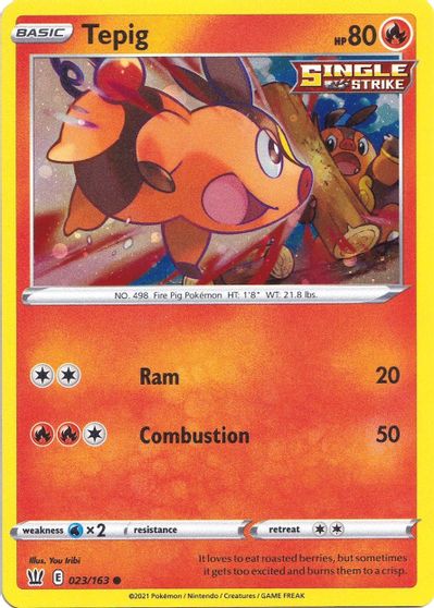 Tepig (023/163) (Cosmos Holo) [Sword & Shield: Battle Styles] | Chromatic Games