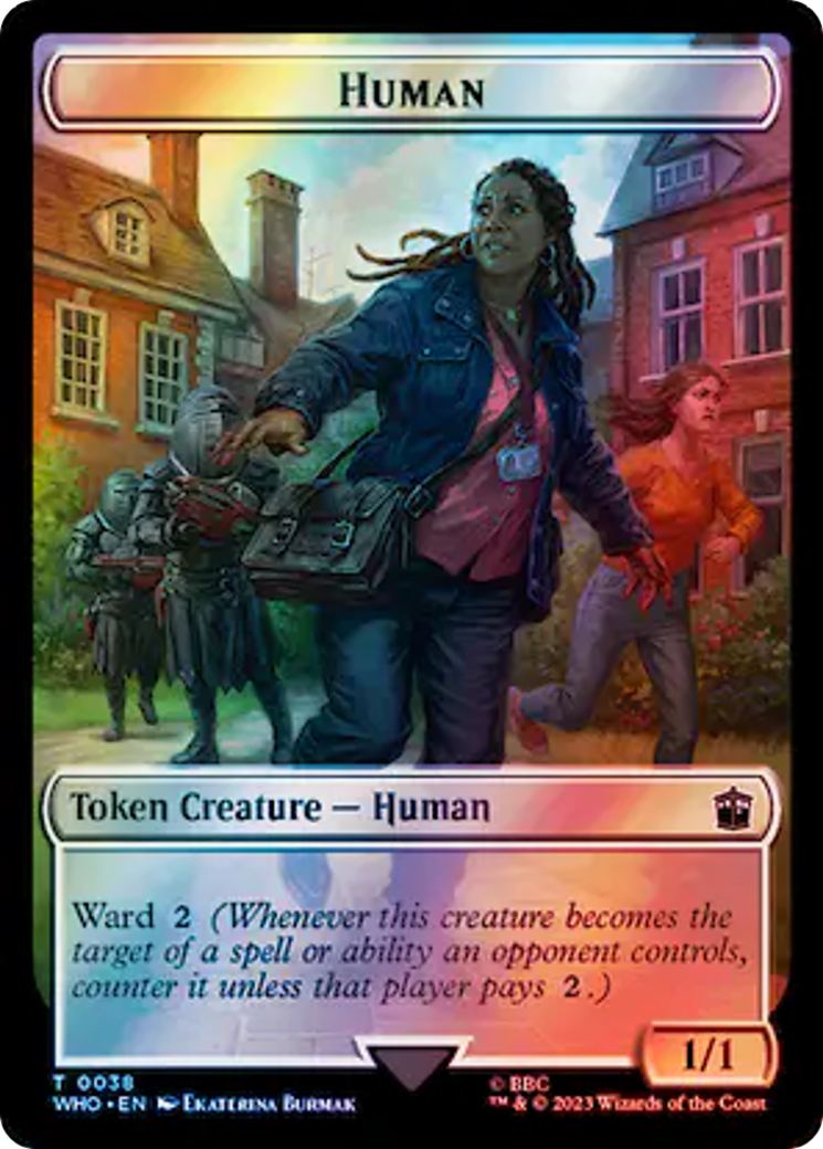 Human (0038) // Food (0059) Double-Sided Token (Surge Foil) [Doctor Who Tokens] | Chromatic Games