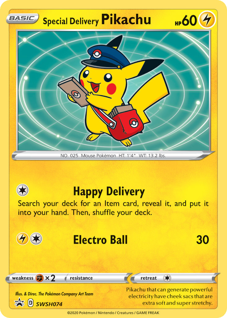 Special Delivery Pikachu (SWSH074) [Sword & Shield: Black Star Promos] | Chromatic Games