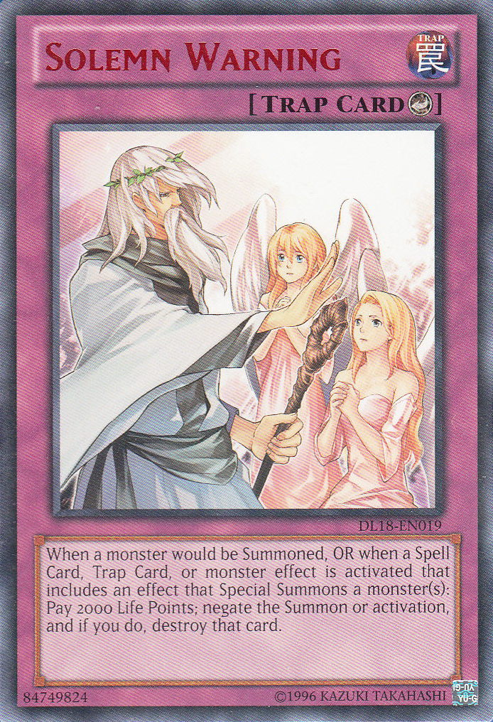 Solemn Warning (Red) [DL18-EN019] Rare | Chromatic Games