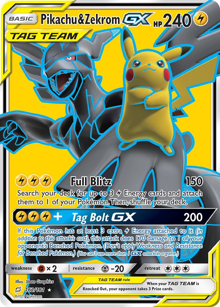 Pikachu & Zekrom GX (162/181) [Sun & Moon: Team Up] | Chromatic Games