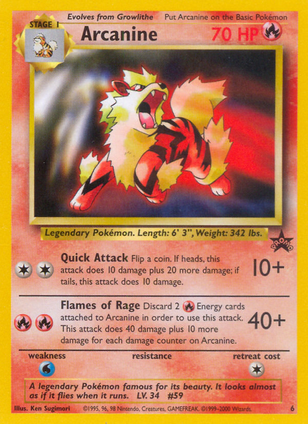 Arcanine (6) [Wizards of the Coast: Black Star Promos] | Chromatic Games