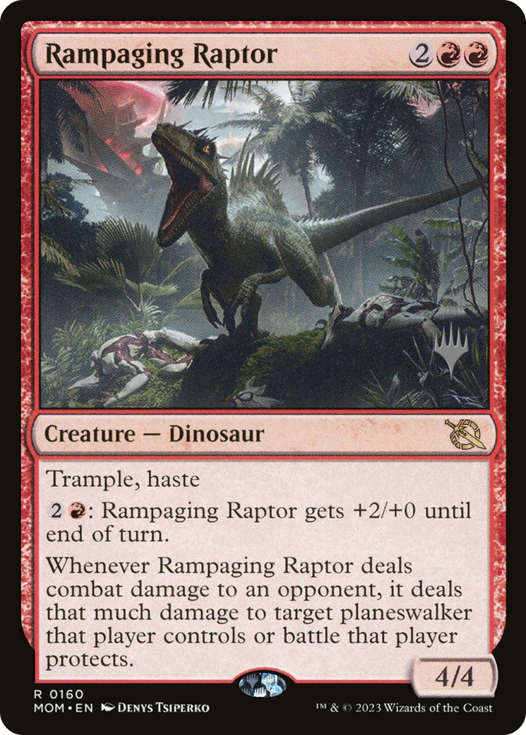 Rampaging Raptor (Promo Pack) [March of the Machine Promos] | Chromatic Games