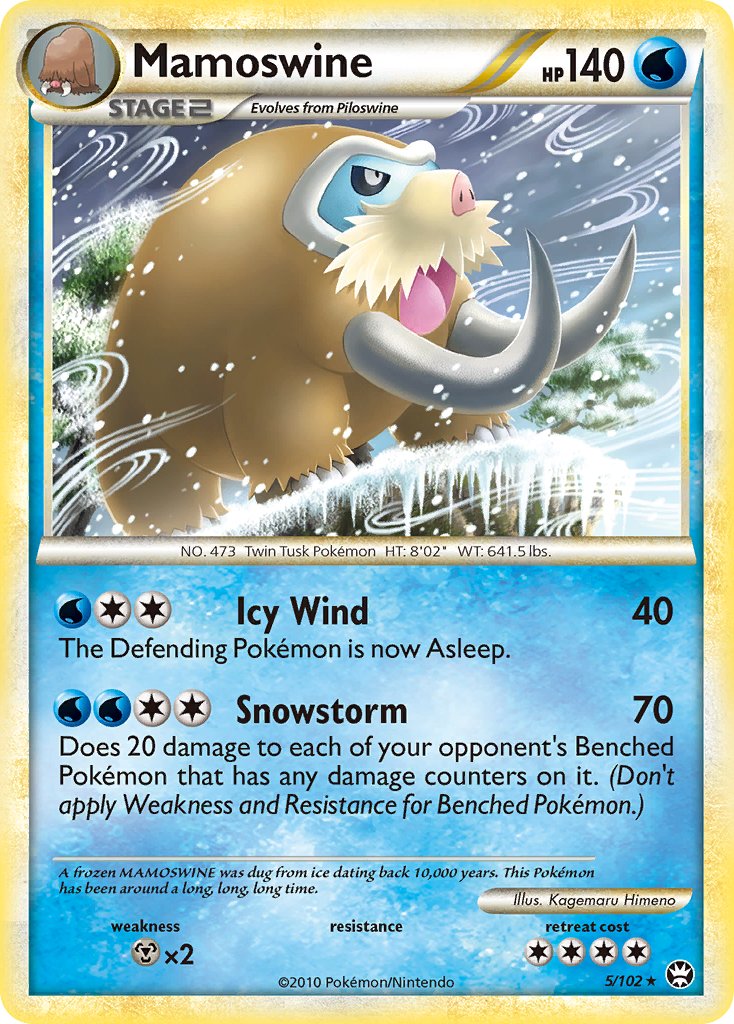 Mamoswine (5/102) (Cracked Ice Holo) (Theme Deck Exclusive) [HeartGold & SoulSilver: Triumphant] | Chromatic Games