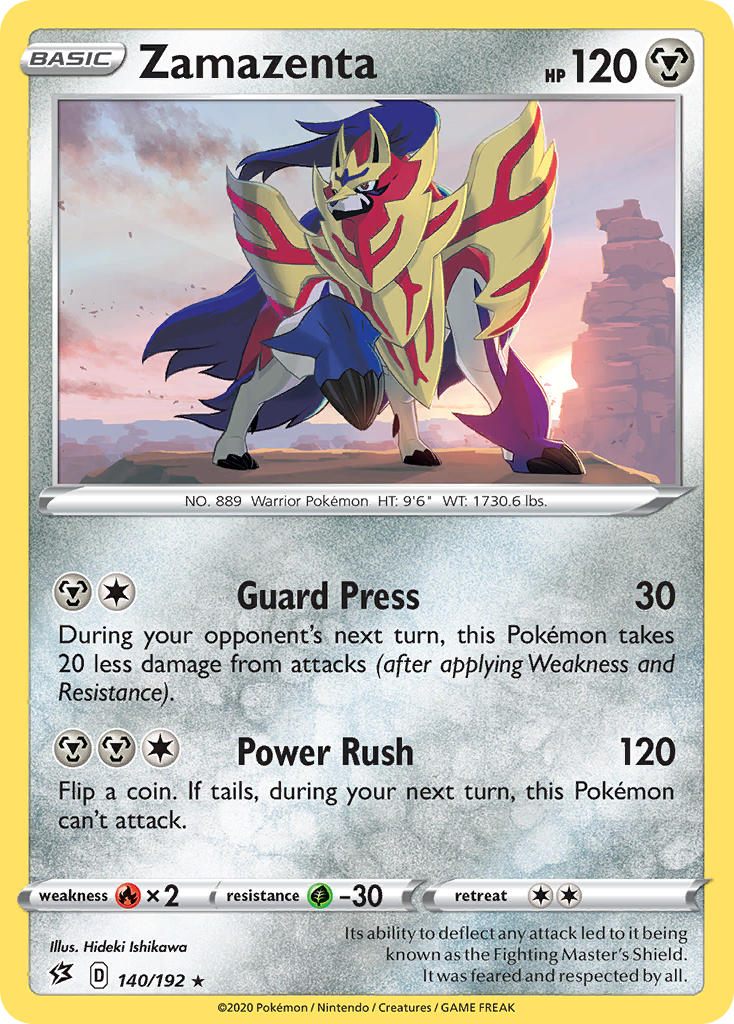 Zamazenta (140/192) (Cracked Ice Holo) (Theme Deck Exclusive) [Sword & Shield: Rebel Clash] | Chromatic Games