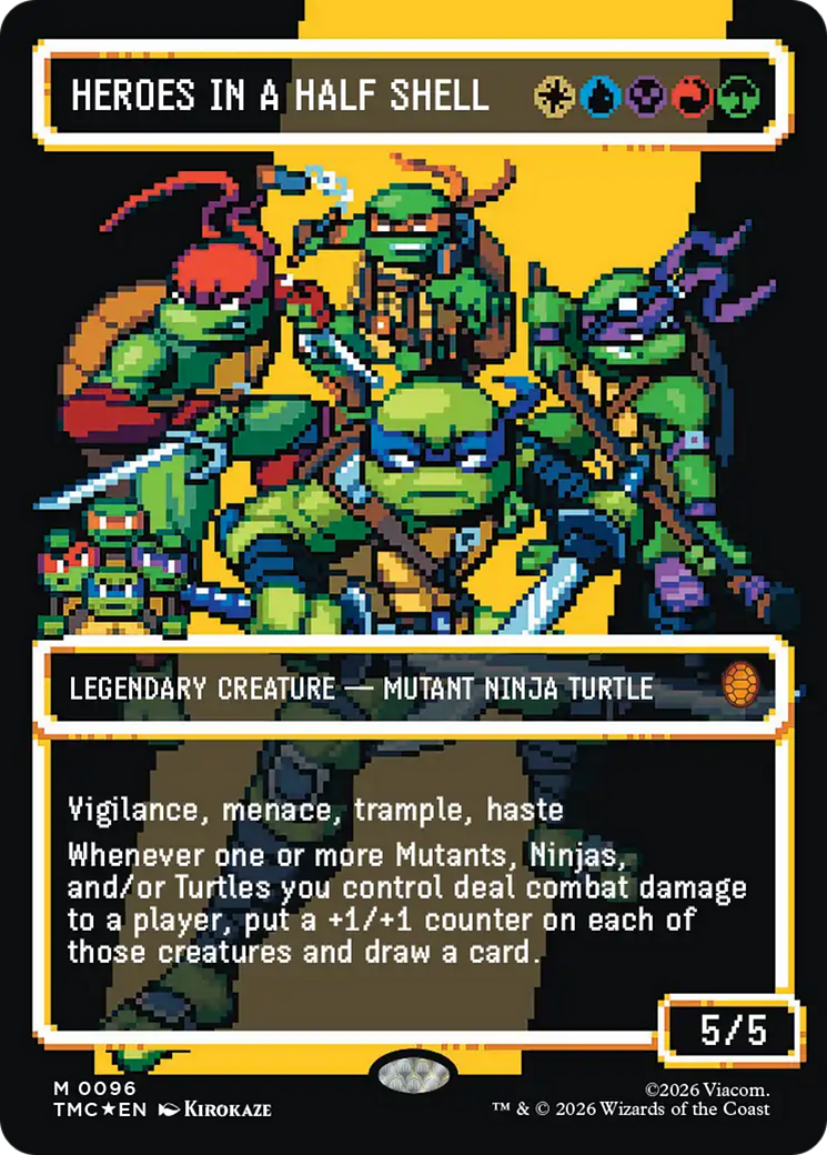 Heroes in a Half Shell (0096) (Borderless) (Surge Foil) [Teenage Mutant Ninja Turtles Commander] | Chromatic Games