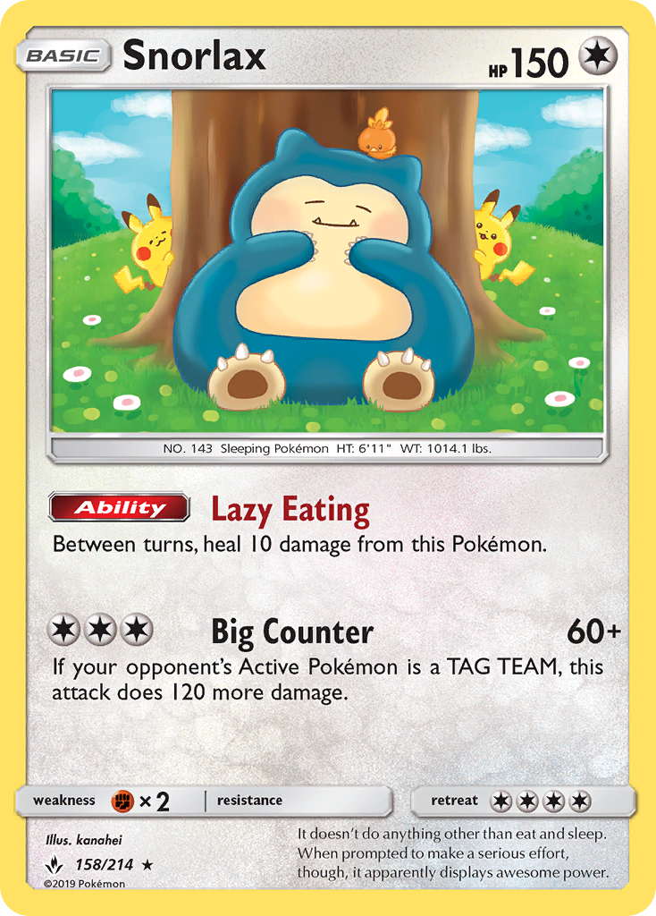 Snorlax (158/214) [Sun & Moon: Unbroken Bonds] | Chromatic Games