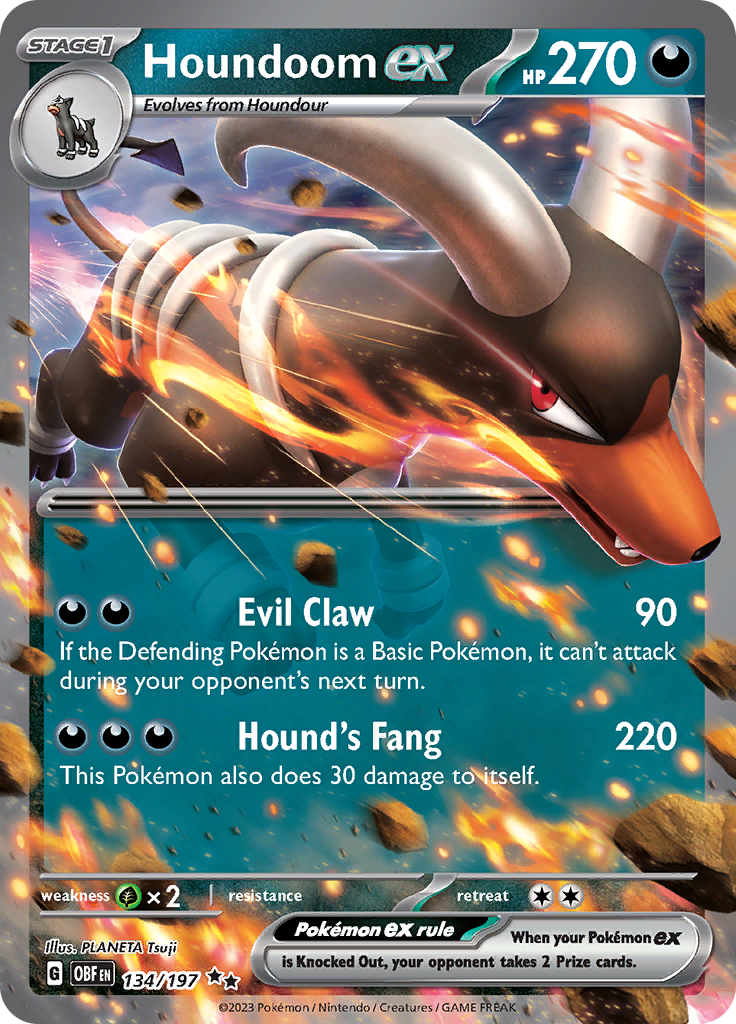 Houndoom ex (134/197) [Scarlet & Violet: Obsidian Flames] | Chromatic Games