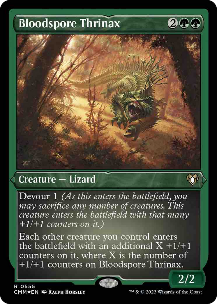 Bloodspore Thrinax (Foil Etched) [Commander Masters] | Chromatic Games