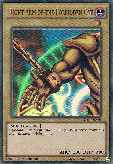 Right Arm of the Forbidden One [YGLD-ENA20] Ultra Rare | Chromatic Games