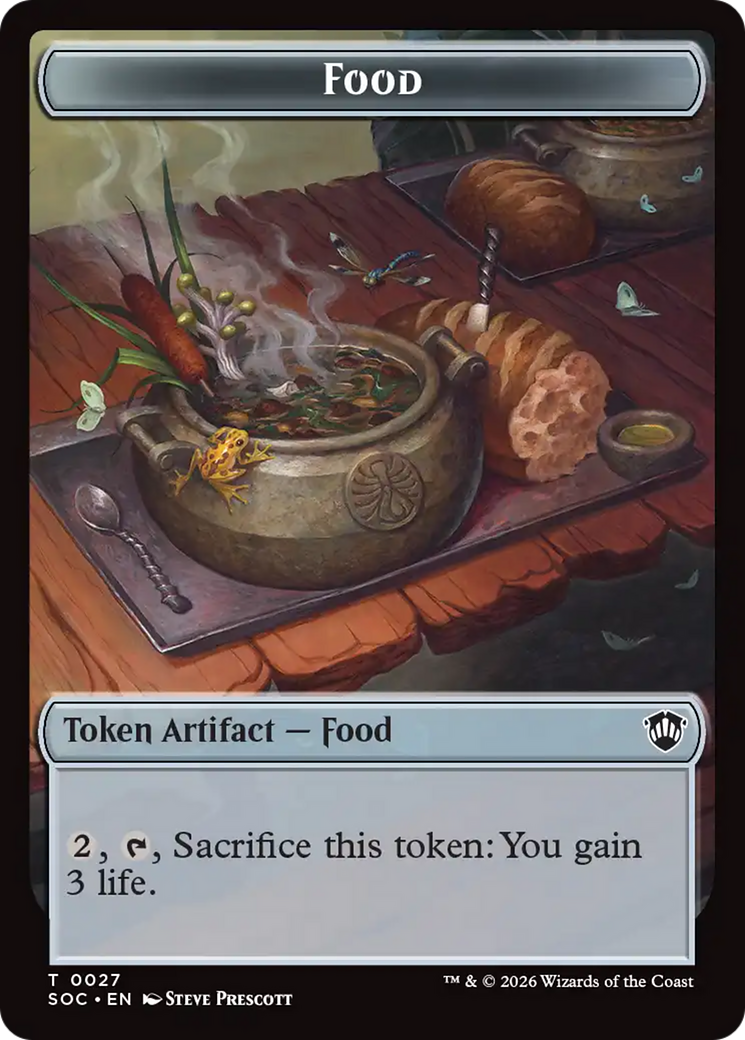 Elemental (0020) // Food Double-Sided Token [Secrets of Strixhaven Commander Tokens] | Chromatic Games