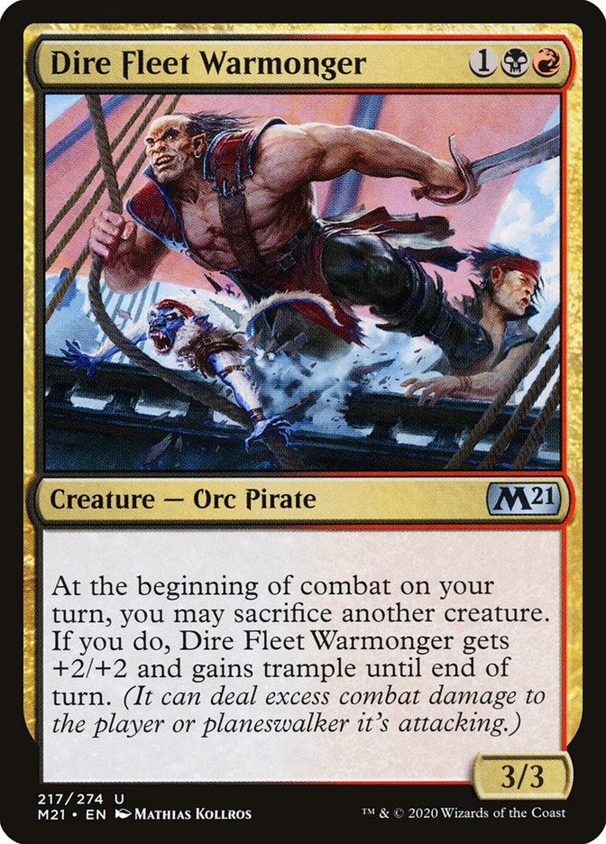 Dire Fleet Warmonger 217 (Core Set 2021)  | Chromatic Games