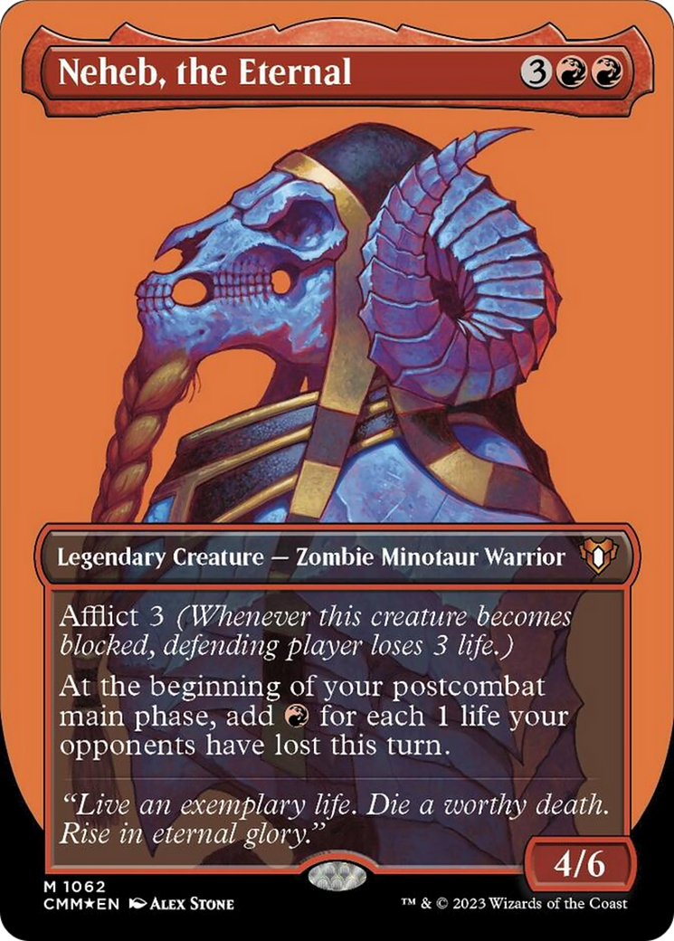 Neheb, the Eternal (Borderless Textured Foil Frame Break) [Commander Masters] | Chromatic Games