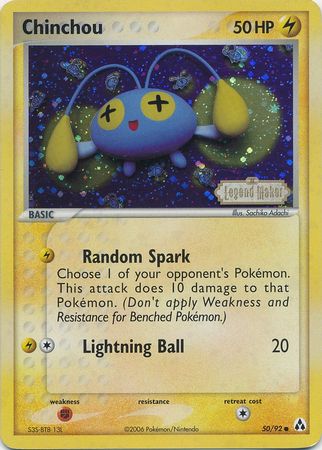 Chinchou (50/92) (Stamped) [EX: Legend Maker] | Chromatic Games