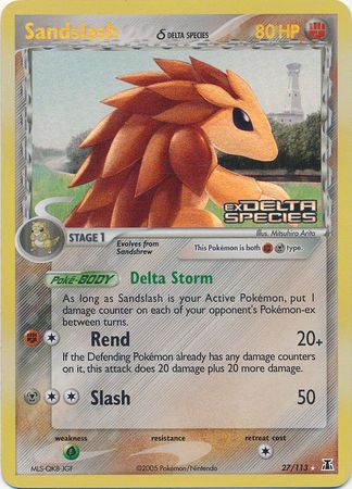 Sandslash (27/113) (Delta Species) (Stamped) [EX: Delta Species] | Chromatic Games