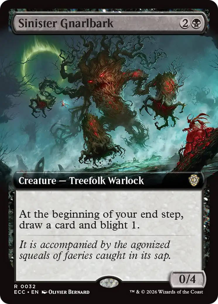 Sinister Gnarlbark (Extended Art) [Lorwyn Eclipsed Commander] | Chromatic Games