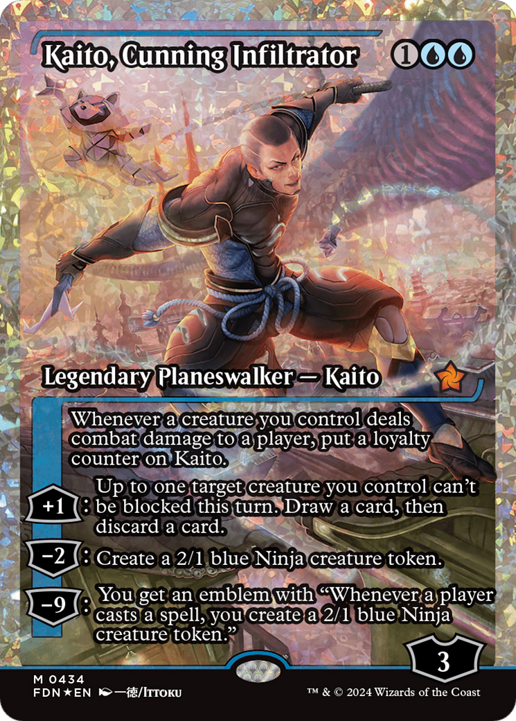 Kaito, Cunning Infiltrator (Showcase) (Frature Foil) [Foundations] | Chromatic Games