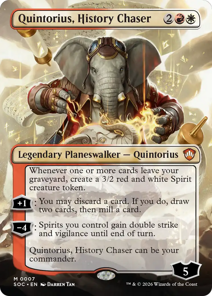 Quintorius, History Chaser (Borderless) [Secrets of Strixhaven Commander] | Chromatic Games