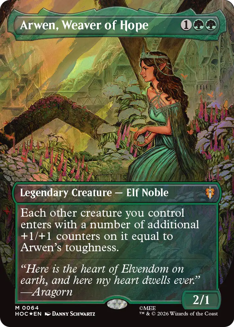 Arwen, Weaver of Hope (Borderless) (Surge Foil) [The Hobbit: Eternal-Legal] | Chromatic Games
