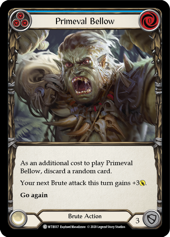 Primeval Bellow (Blue) [U-WTR037] (Welcome to Rathe Unlimited)  Unlimited Rainbow Foil | Chromatic Games
