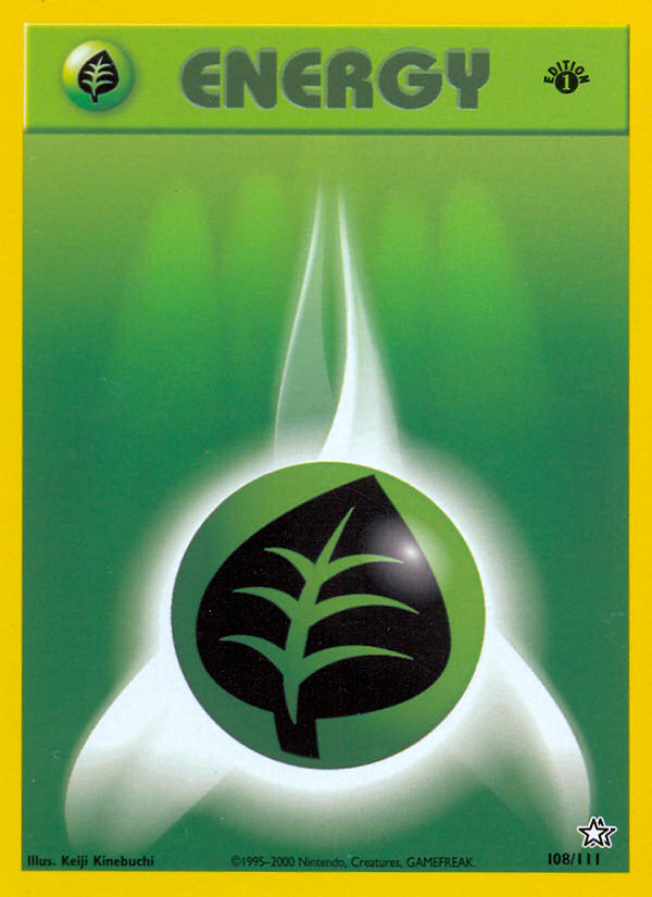 Grass Energy (108/111) [Neo Genesis 1st Edition] | Chromatic Games